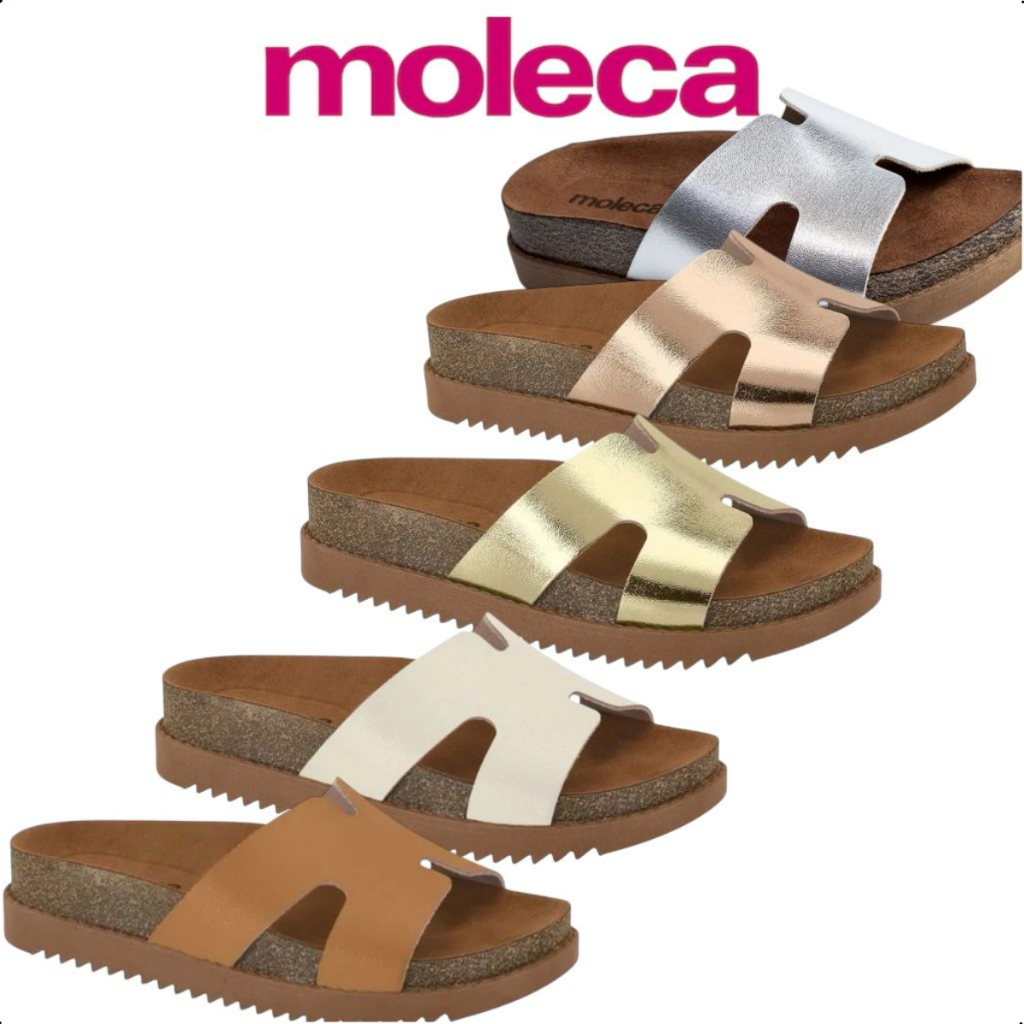 Papete Sandalia Flatform Feminina Moleca em Oferta na Shopee