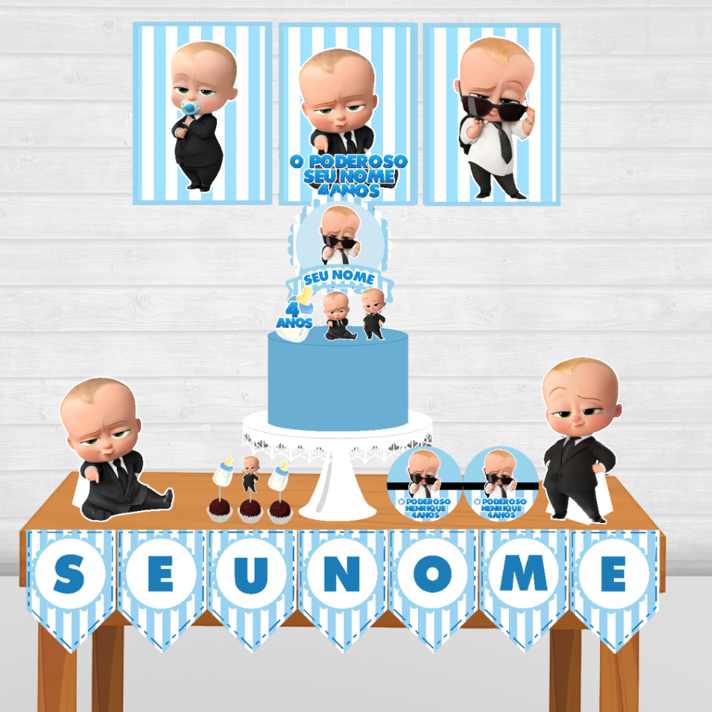 Kit Festa Poderoso Chefinho personalizado/mesversário aniversário/ Lembrançinha 47 itens