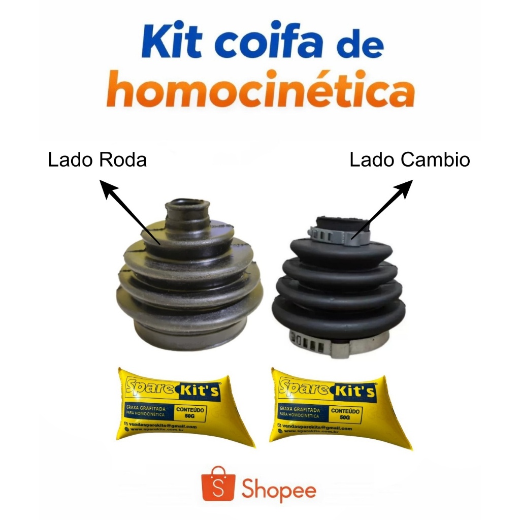 02 Kit Coifa Gol Roda e Cambio Gol Voyage Fox 1.0 G5 G6 G7 G8