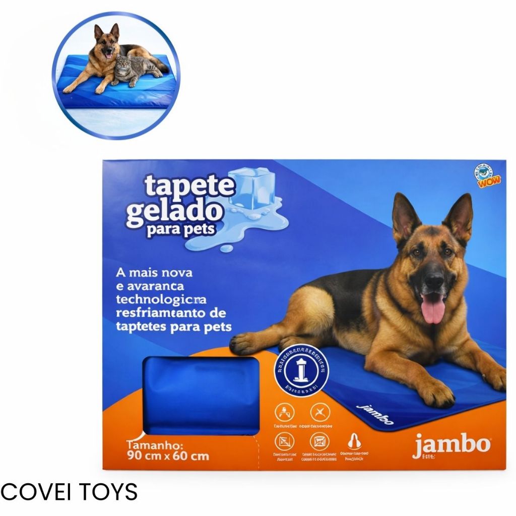 Tapete Gelado Refrescante Térmico 90x60cm Para Cães Gatos Pet Alta Resistência Lavável Antiderrapante Atóxico