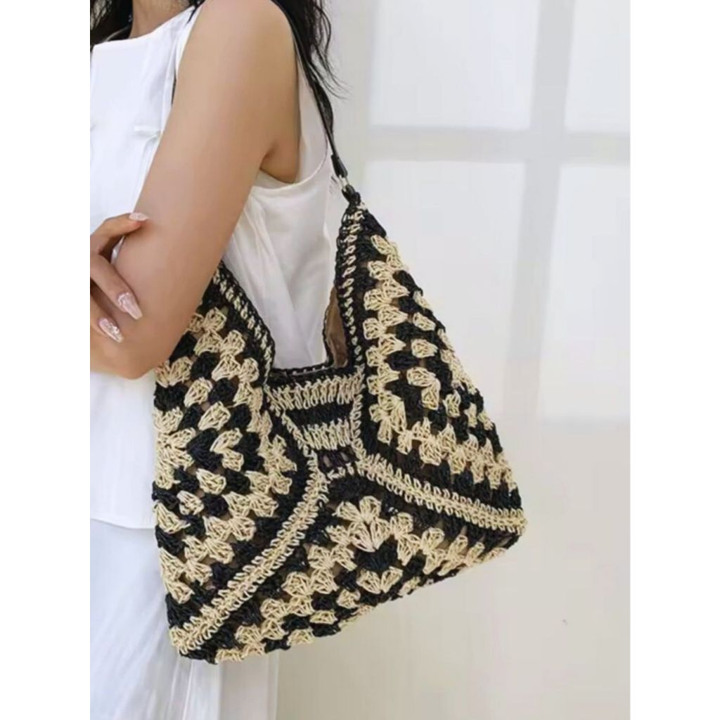 Bolsa Palha Textura em Oferta na Shopee