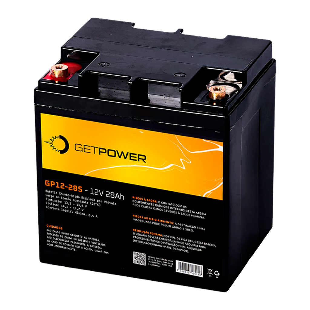 Bateria 12V 28Ah Selada AGM GetPower Uso Geral