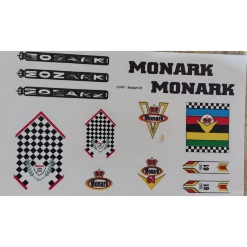 Adesivos Colantes Bicicleta Antiga Monark 61 (FUNDO É BRANCO)