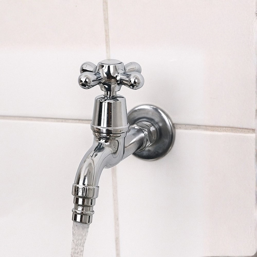 Torneira PVC Cromada Parede 1/2" Longa Cozinha Banheiro Lavanderia Tanque Jardim Área Serviço em Oferta na Shopee