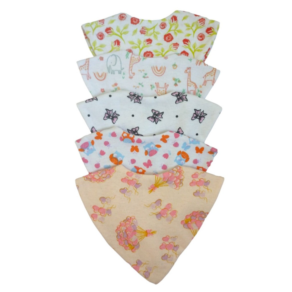 kit 5 Babador bandana  Menina e Menino 100% algodão