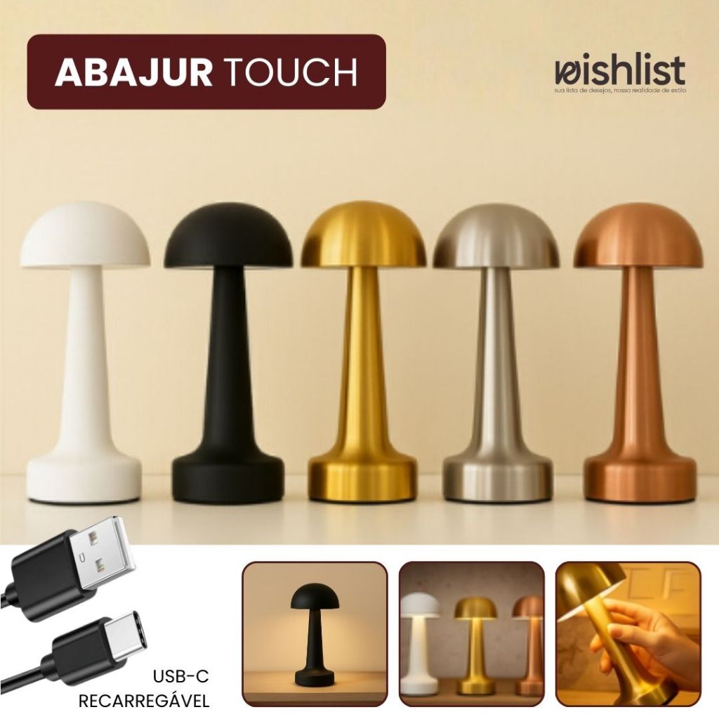 Abajur De Mesa Luminária Sensor Led Touch em Oferta na Shopee
