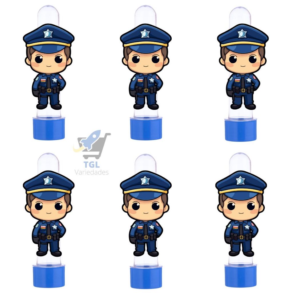 10 Tubetes Para Lembrancinha Personalizada Policial Infantil em Oferta na Shopee