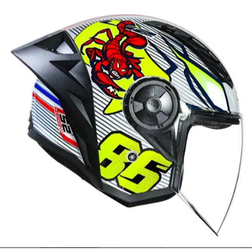 Capacete Moto Aberto Ls2 Airflow 2 58/M Sting White Yellow