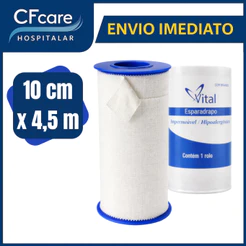Esparadrapo Impermeável Extra Flexível Tela Para Fixação Curativos Bandagens Branco 10cm x 4,5m