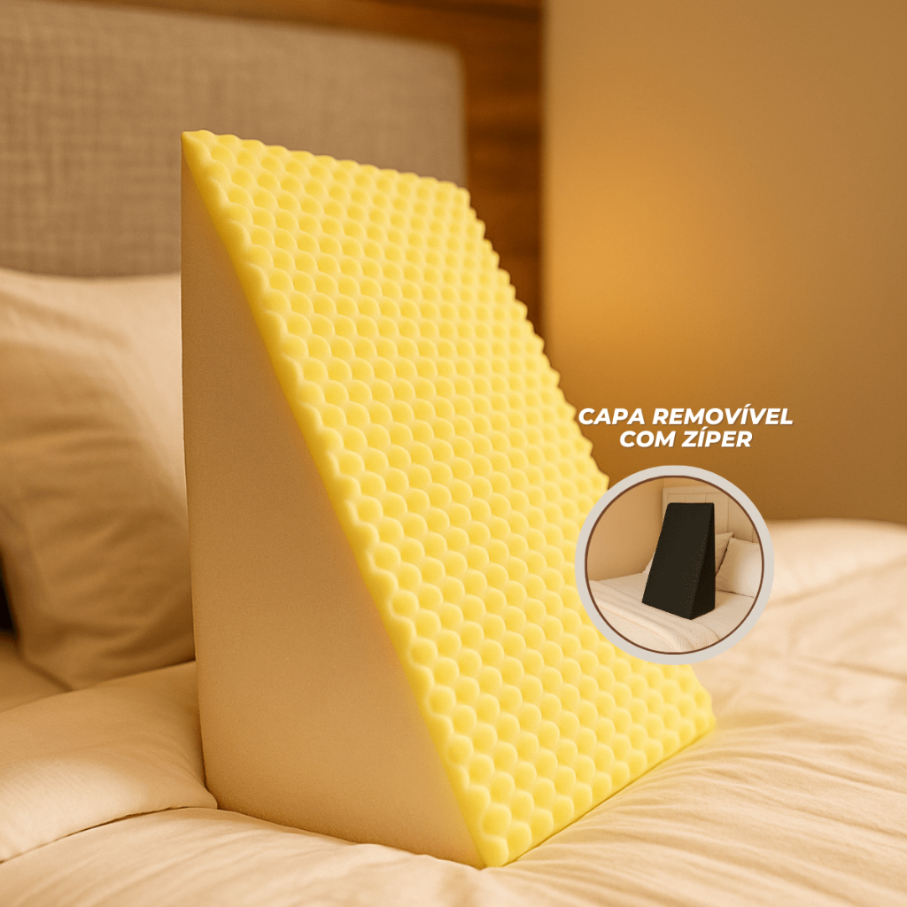 Encosto Triangular Travesseiro Triângulo de apoio ORTOPÉDICO com capa apoio para as pernas e coluna