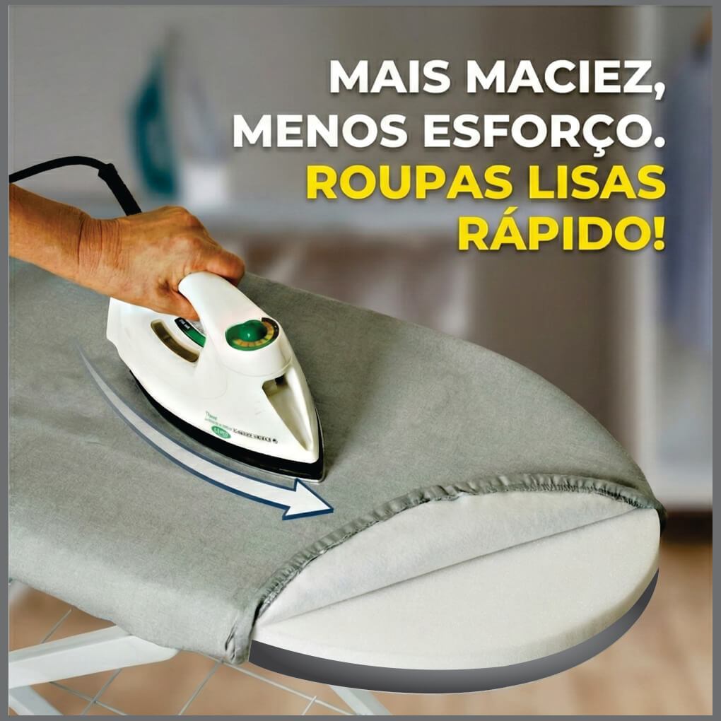 KIT Forro + Espuma Para Tábua Passar Roupas 1,50x0,60cm