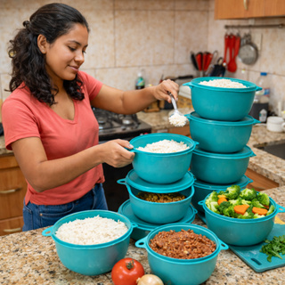 KIT POTES COZINHA 10 POTE REDONDOS BOLL 500ML em Oferta na Shopee