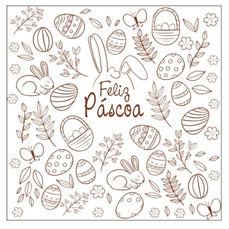 Papel Manteiga Feliz Páscoa 15x15 cm 100unid em Oferta na Shopee
