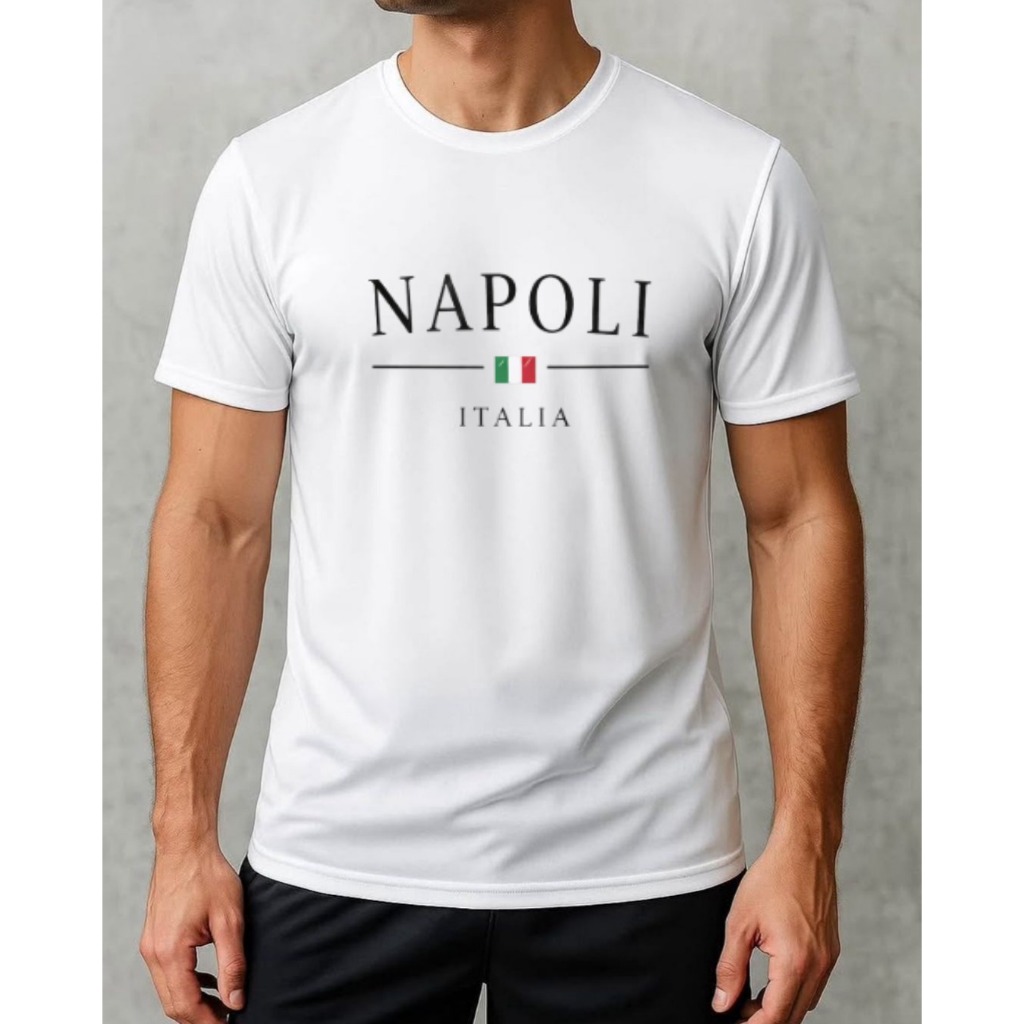 Camiseta Dry Fit Masculina Corrida Treino Respirável Manga Curta Performance Napoli