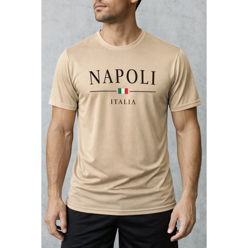 Camiseta Masculina Dry Fit Treino Academia Tecido Fresco Manga Curta Napoli