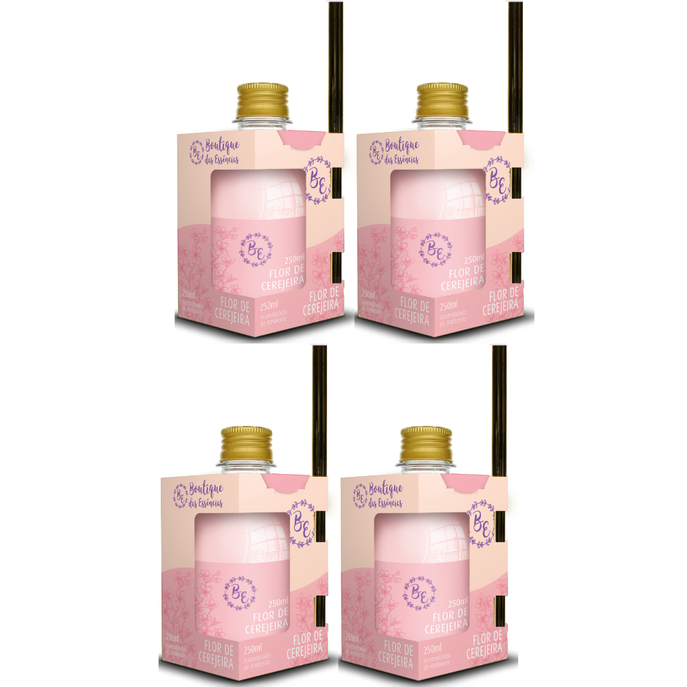 4 Difusor de ambiente Cheirinho 250ml Boutique Flor De Cerejeira