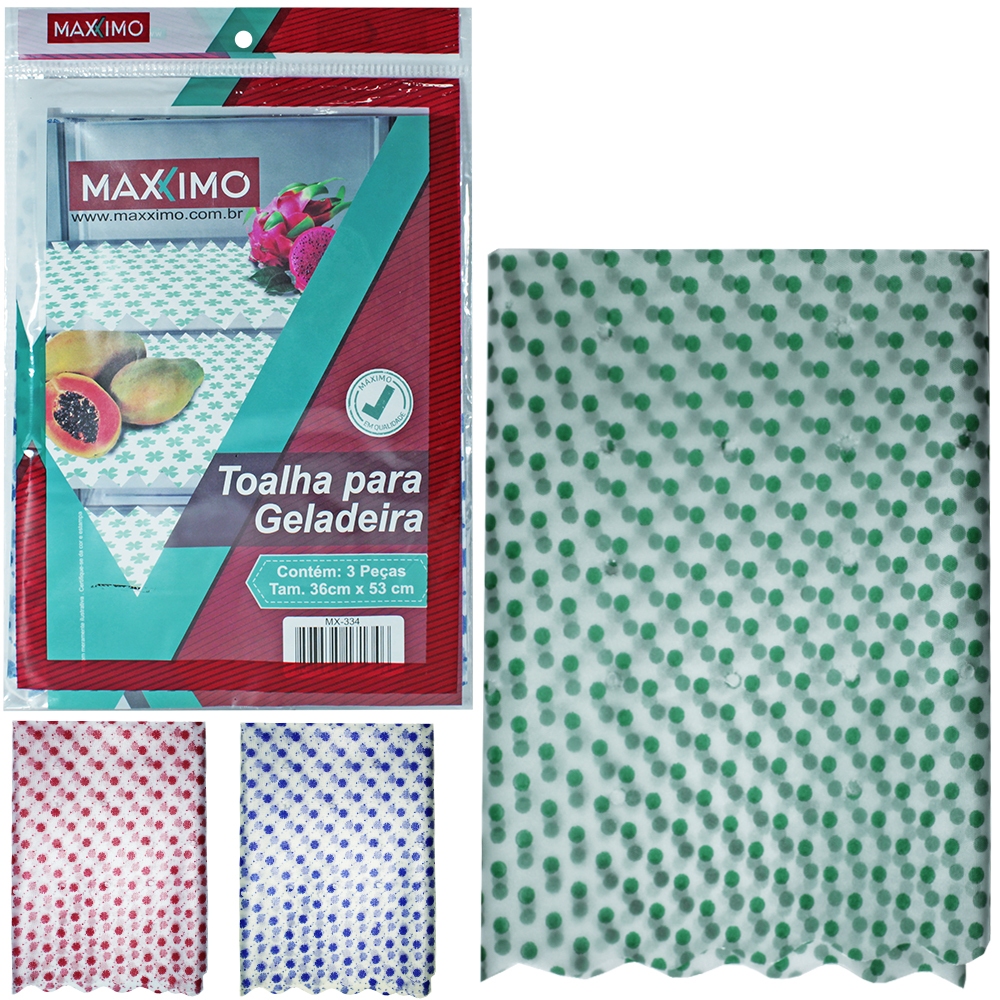 Kit com 3 Forros Para Forrar Prateleira de Geladeira Toalhas PE Estampas Sortidas