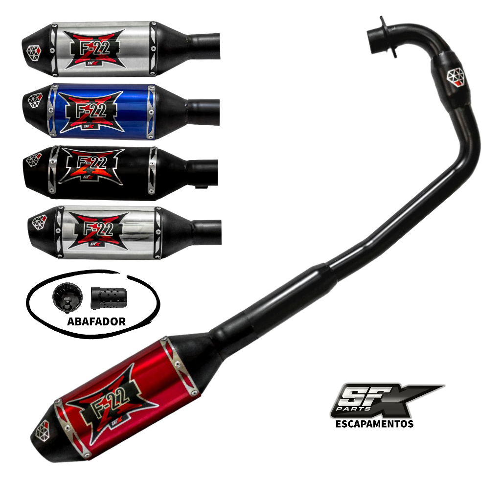 🚀 Escapamento F22 Twister 250 01-08 - Cano Turbal Esportivo Descarga Completa com Curva e Abafador🚀