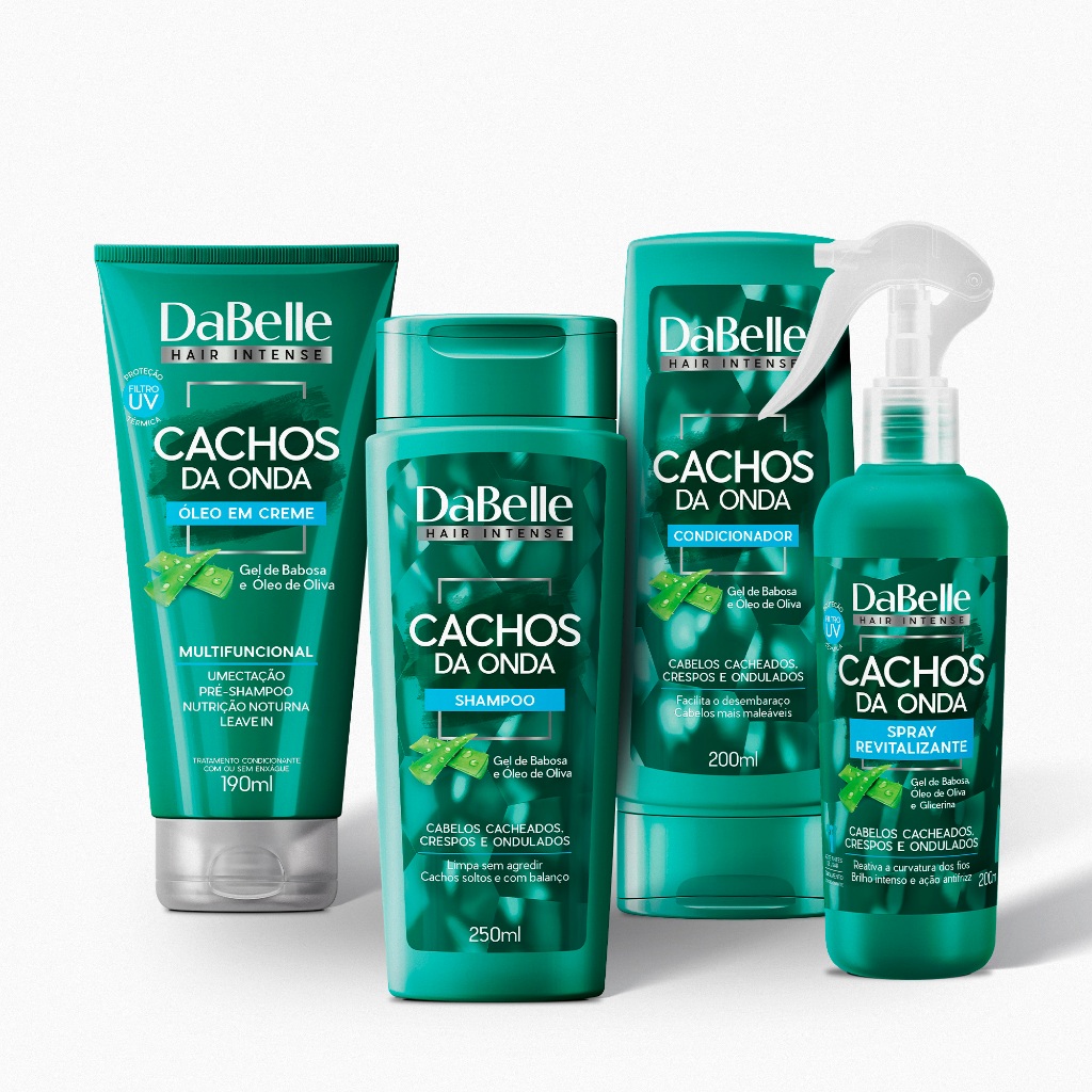 Kit Rotina Completa Cachos da Onda Dabelle Hair - 4 Produtos em Oferta na Shopee