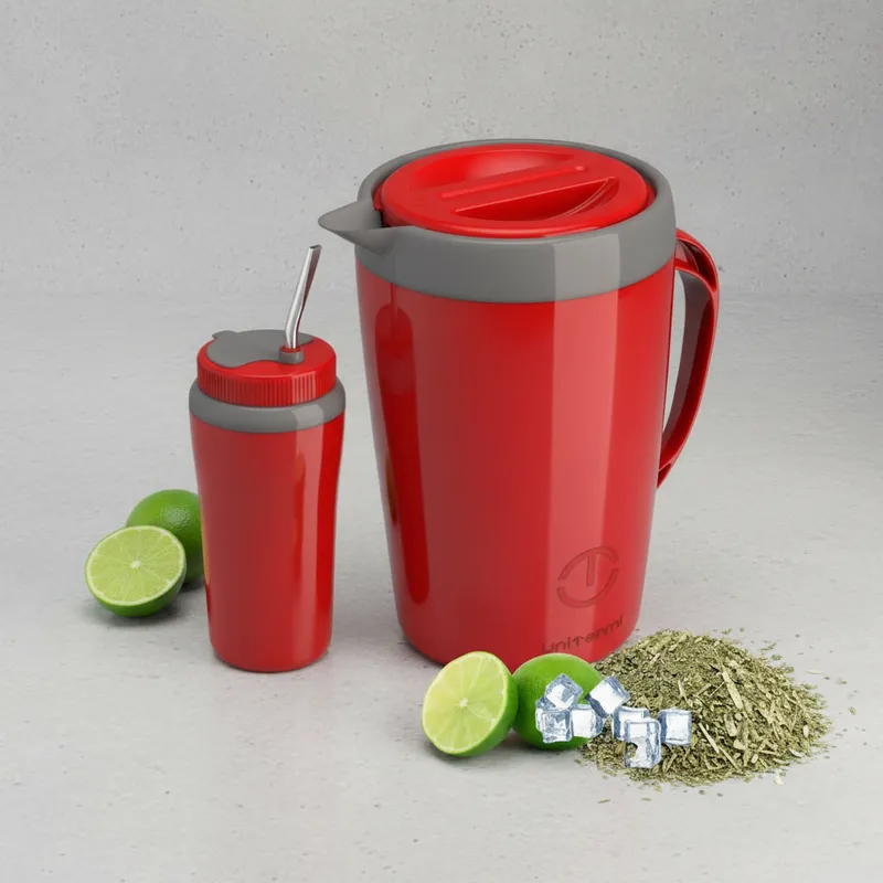 Jogo De Tereré Jarra De 2,0 Litros Com Copo 650ml Unitermi