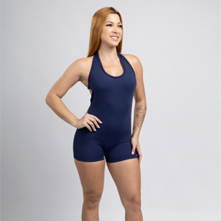 Macaquinho Fitness Frente Unica para Academia Zero Transparencia Confortavel Macacão Curto em Oferta na Shopee