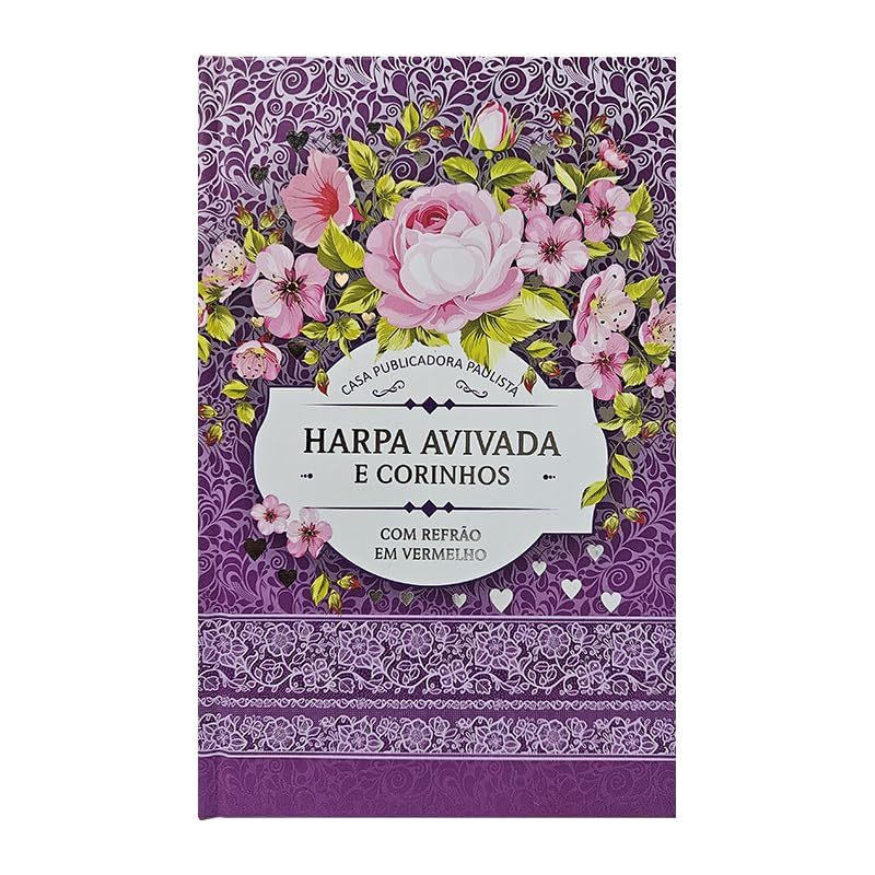 Harpa Avivada e Corinhos Letra Hipergigante Capa Dura - Floral Lilás