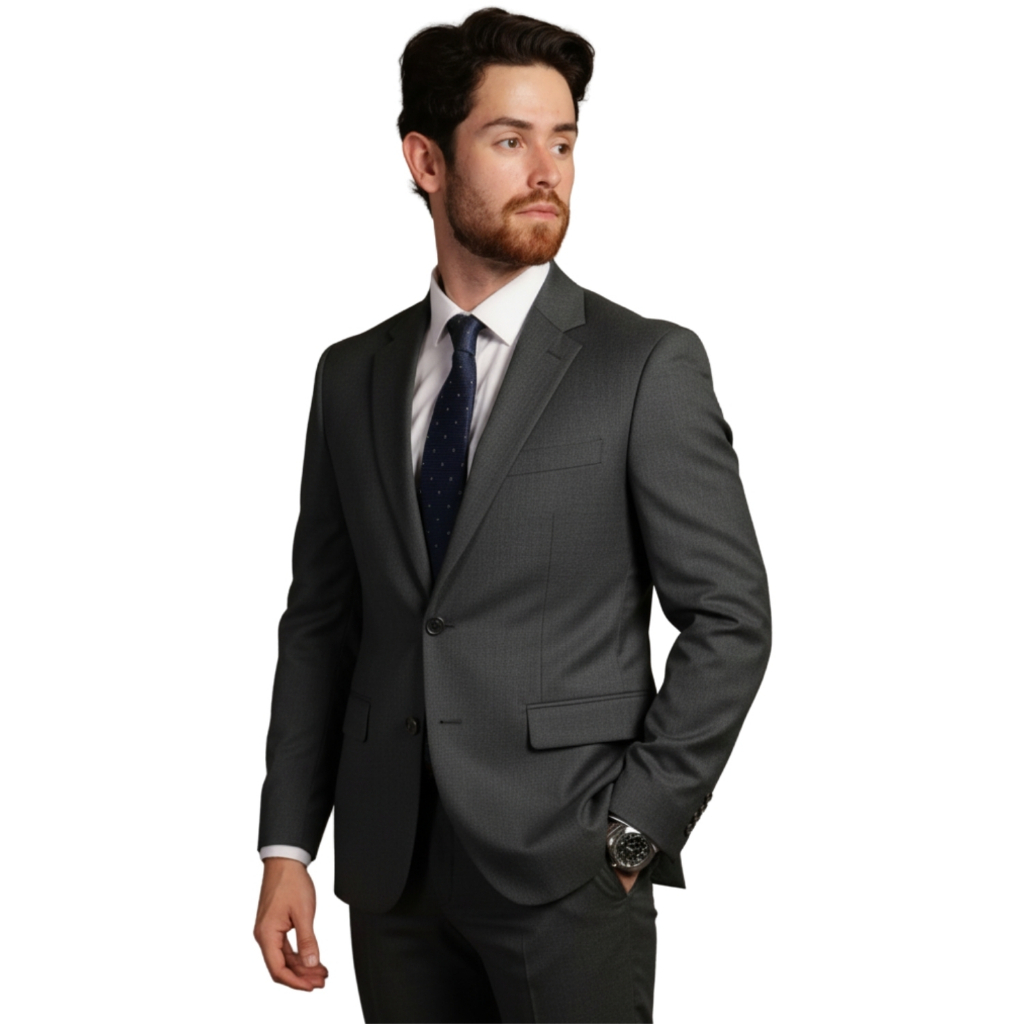 Terno Elastano Tecido Flexivel Premium Alfaiataria Luxo Azul Marinho Escuro Social