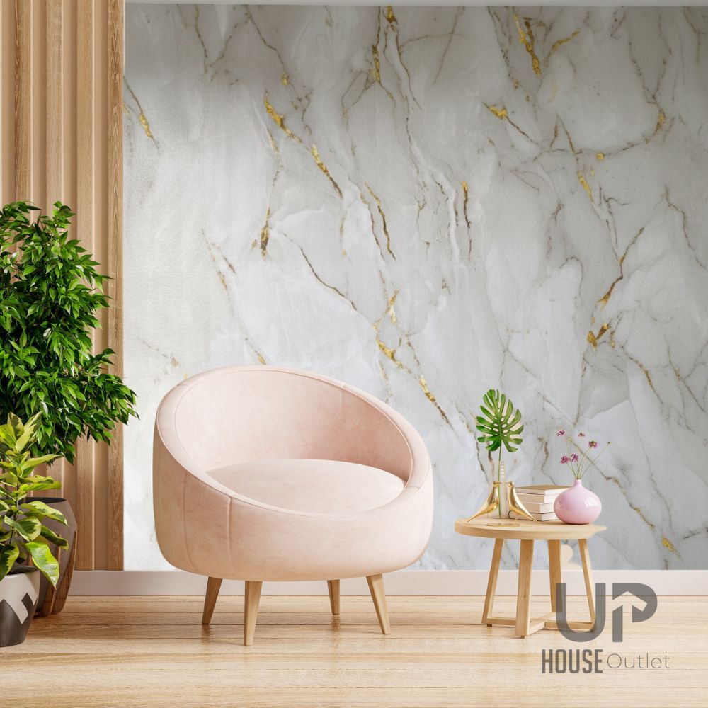 Papel de Parede Premium Rolo 5 Metros Autoadesivo Mármore Texturizado 5m x 45cm