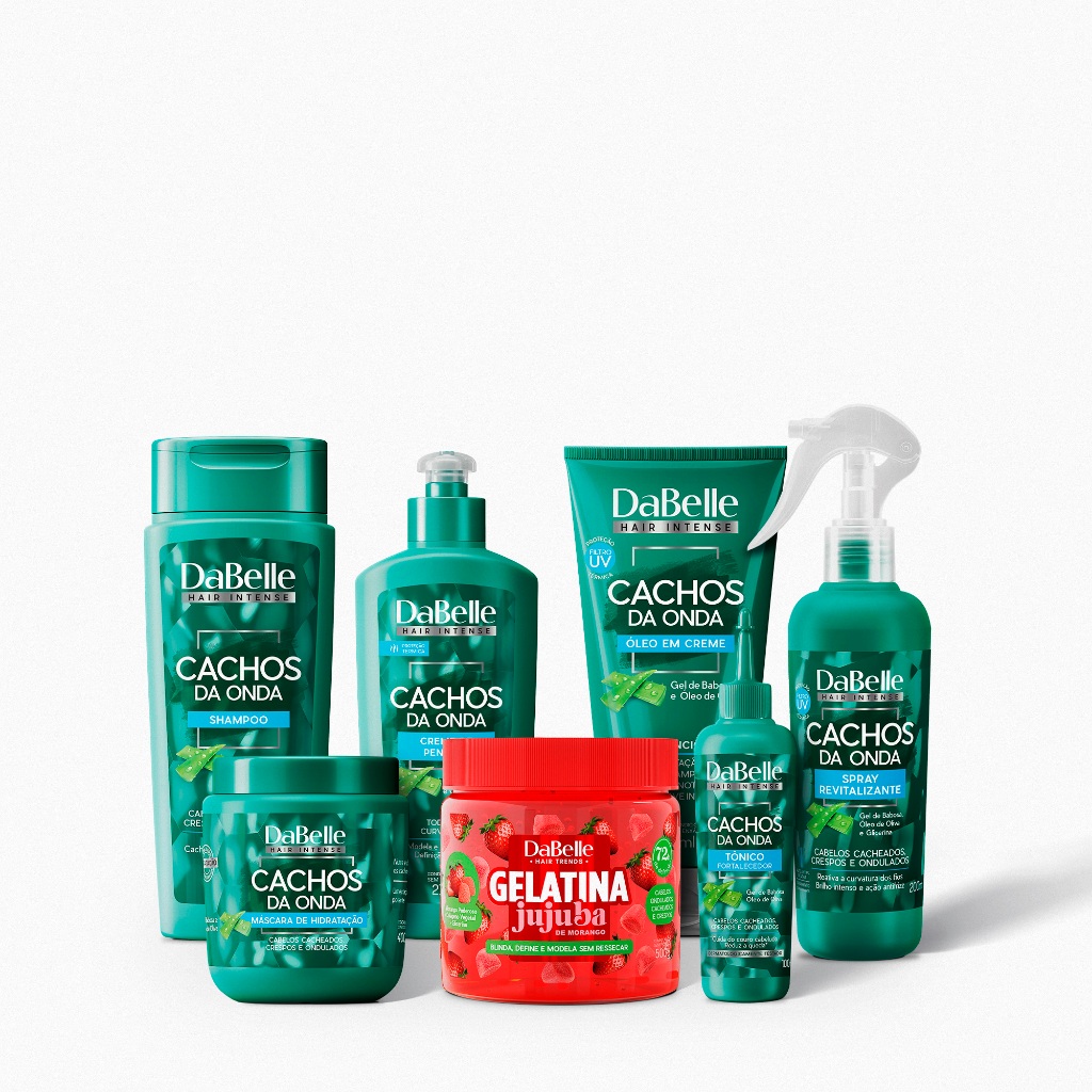 Kit Cachos da Onda + Gelatina Jujuba Dabelle Hair - 7 Produtos
