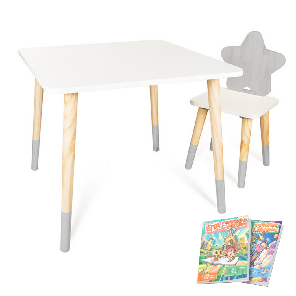 Kit Mesa e Cadeira Infantil Estrela em Oferta na Shopee