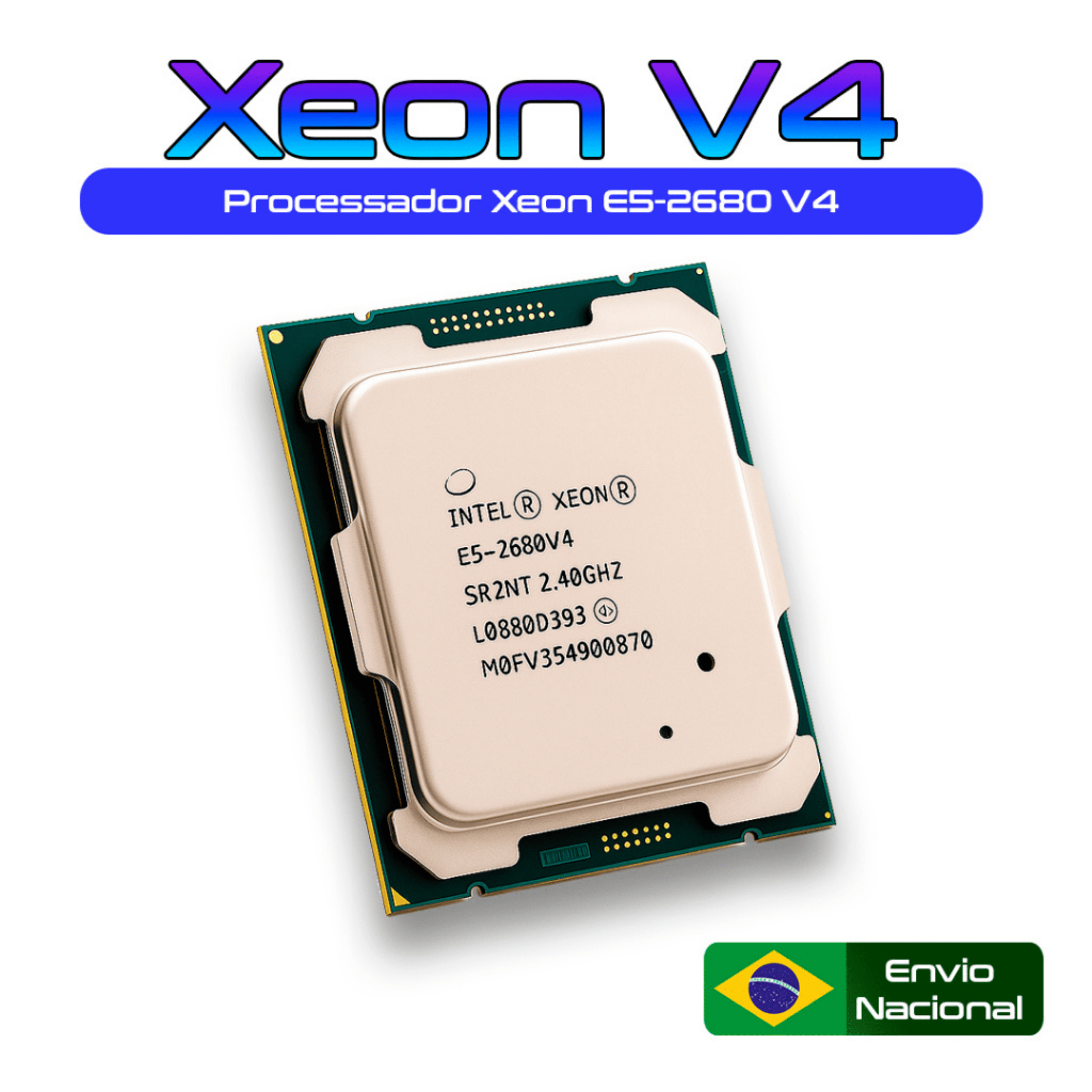 Processador Intel Xeon E5 2680 v4 - 14 núcleos 28 threads 3.3 GHz Turbo LGA2011-3 com pasta térmica