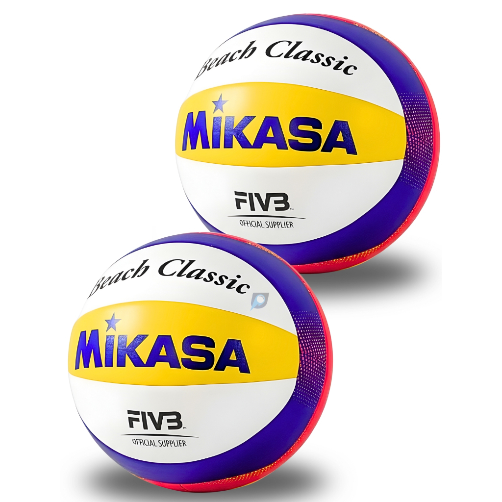 Kit 2 Bola Vôlei Mikasa BV552C Tamanho Oficial Profissional Praia Couro Sintético Macia - Original