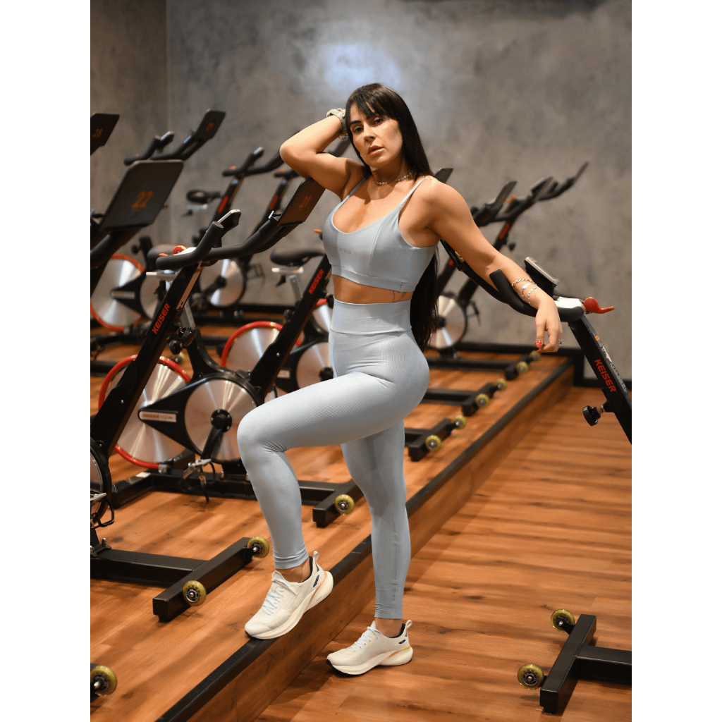 Calça Legging Canelada Poliamida Cintura Alta Feminina Academia Fitness Zero Transparência Treino Conforto