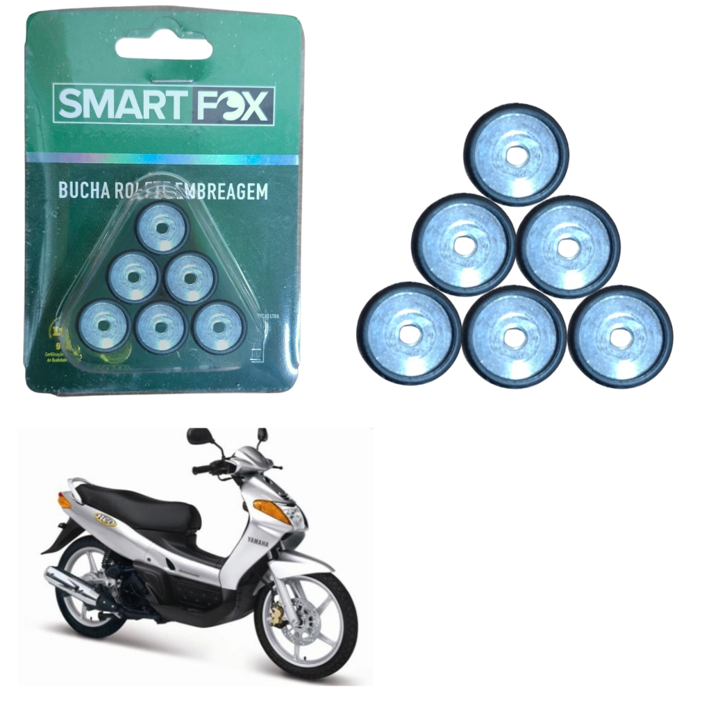 KIT 6 BUCHA ROLETE CONTRAPESO EMBREAGEM SMARTFOX YAMAHA NEO AT115 2005-2012