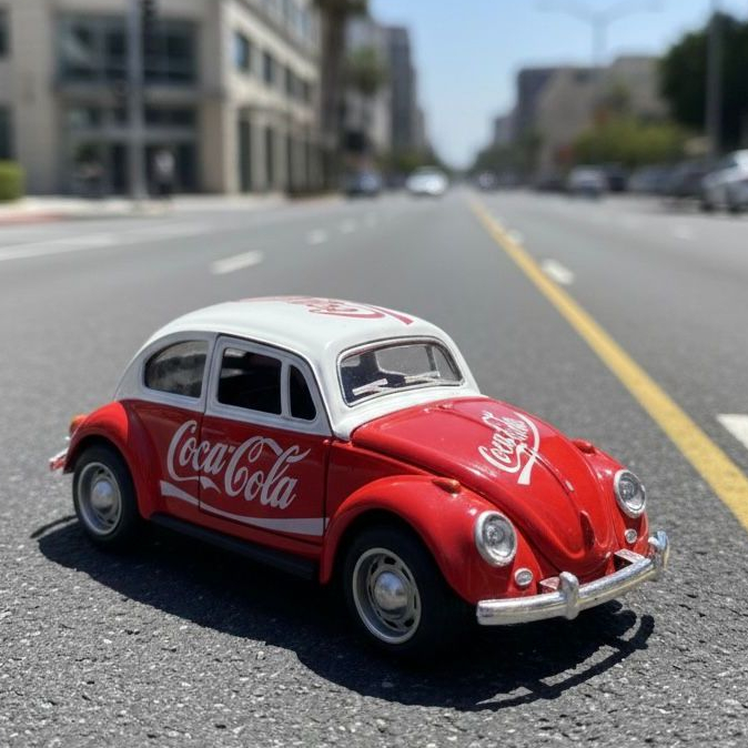 Carrinho De Ferro Fusca 1/32 Miniatura Coleção Coca Cola RedBull Colecionável Promoção