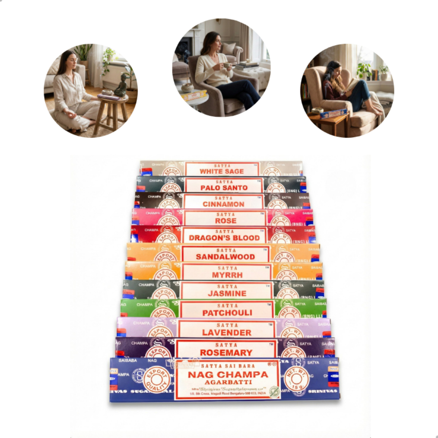 Incenso Massala Satya Nag Champa Caixa 15G - Diversos Aromas