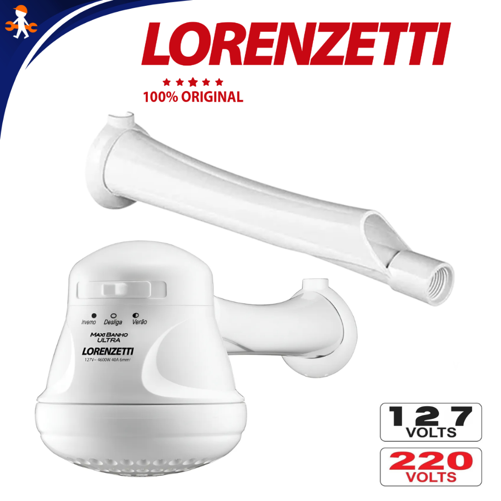 Chuveiro Maxi Banho Ultra 4600w ou 5500w 220v ou 127v Acompanha Exclusivo Cano Lorenzetti