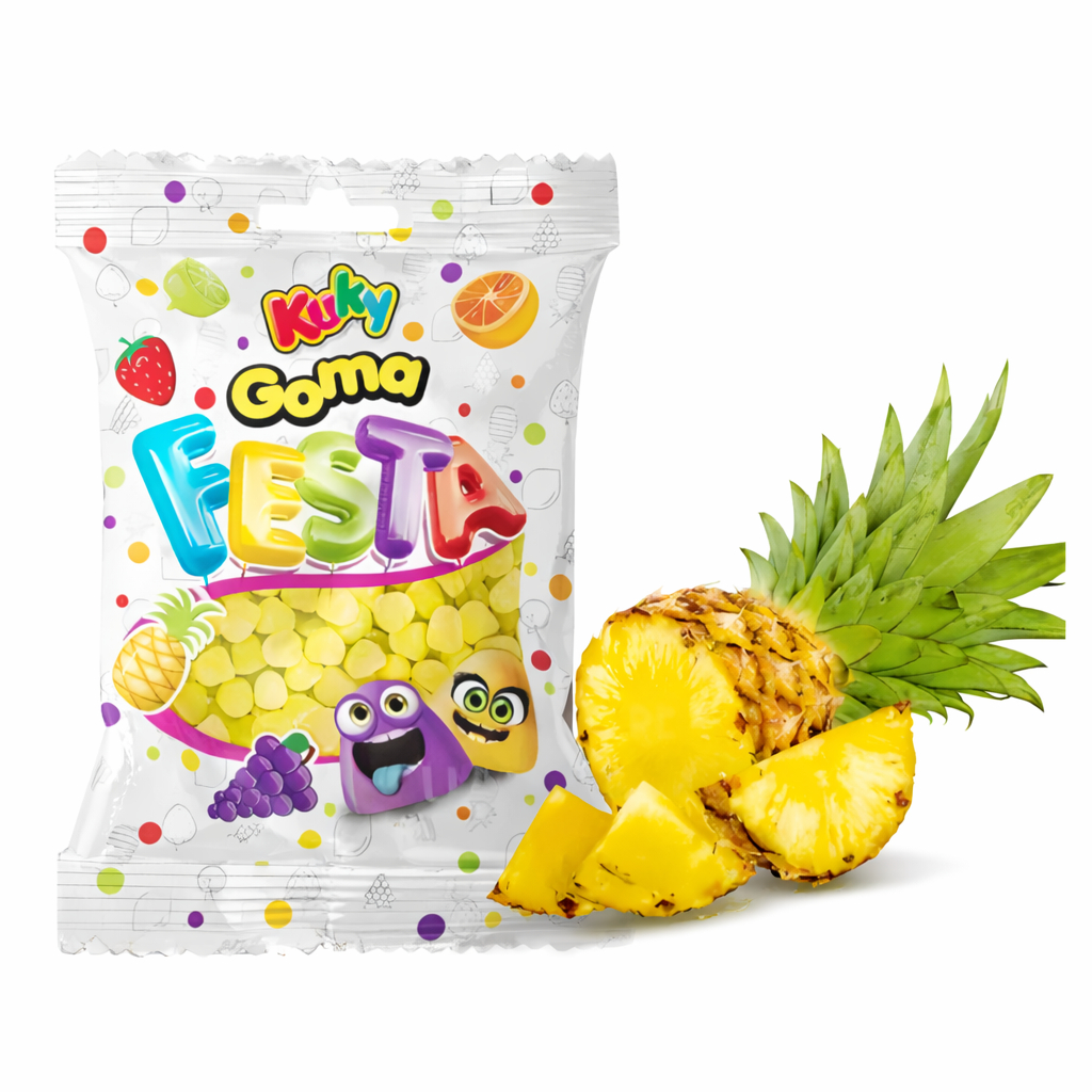 Bala De Goma Sabor Abacaxi  500gr  - Kuky em Oferta na Shopee