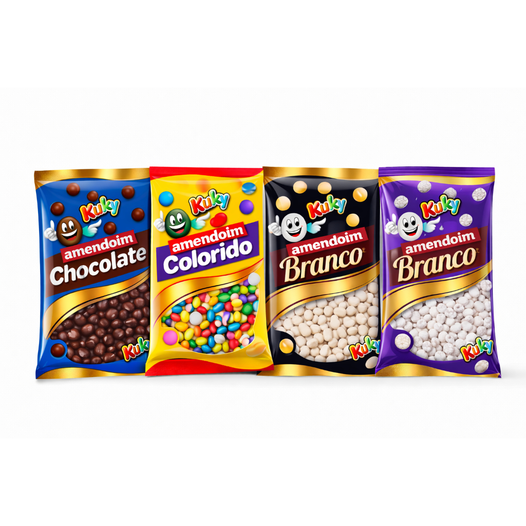Amendoim Confeitado Crocante Sabor Irresistível Ideal para Festas 400g Kuky em Oferta na Shopee