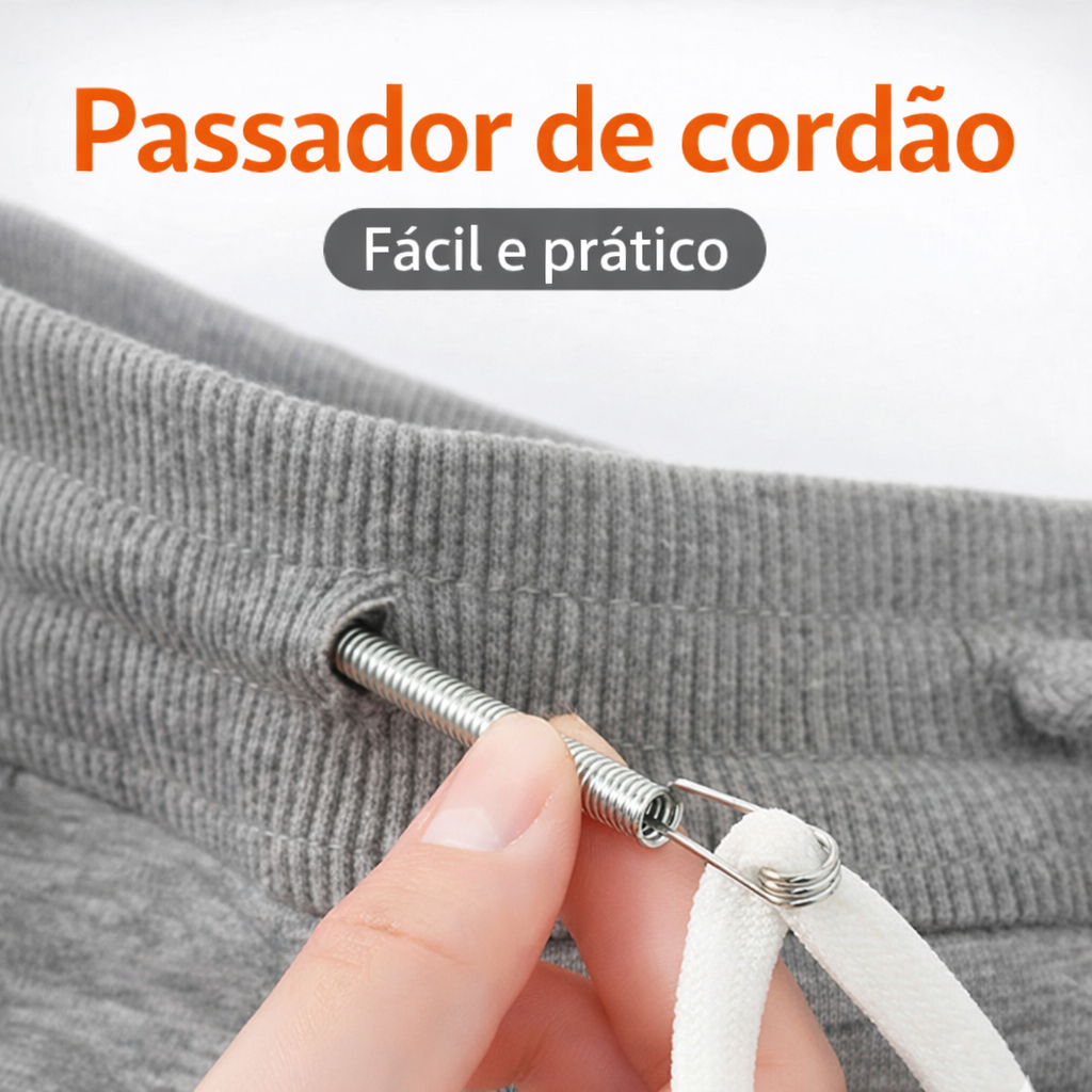 Ferramenta de rosqueamento de Corda Multiuso, Mola dobrável, Cordão, Clipe, Agulha de Costura para Puxar Cordão Elástico