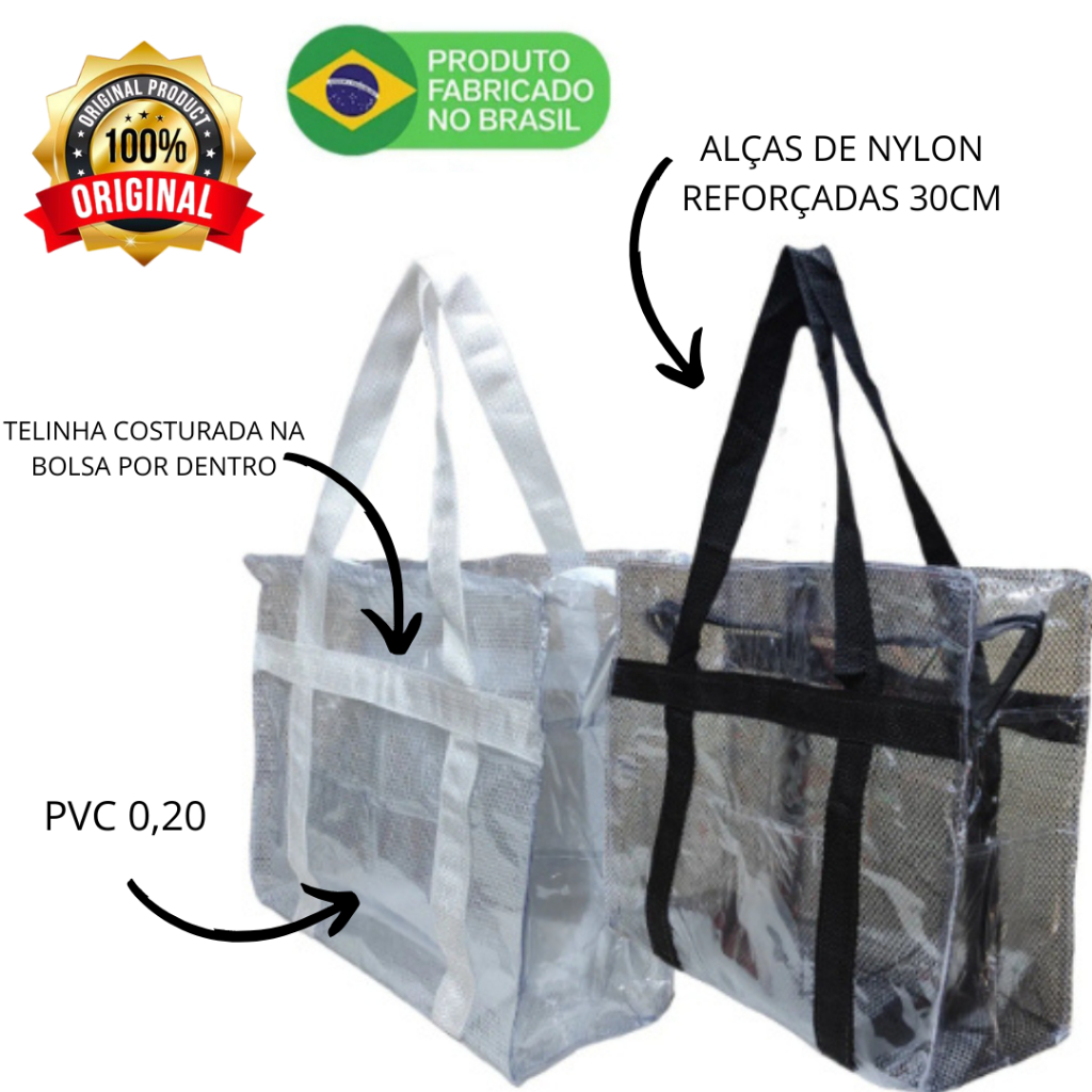 Sacola em PVC grande Transparente de Alta Densidade com Telinha – Máxima Resistência e Versatilidade