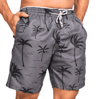Short Tactel Masculino Perfeito para Praia Academia Treino Dia a Dia Estampa de Coqueiro em Oferta na Shopee