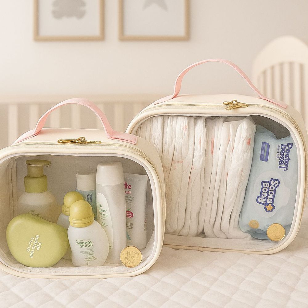 Kit 2 peças Necessaire organizadora transparente para itens de higiniene