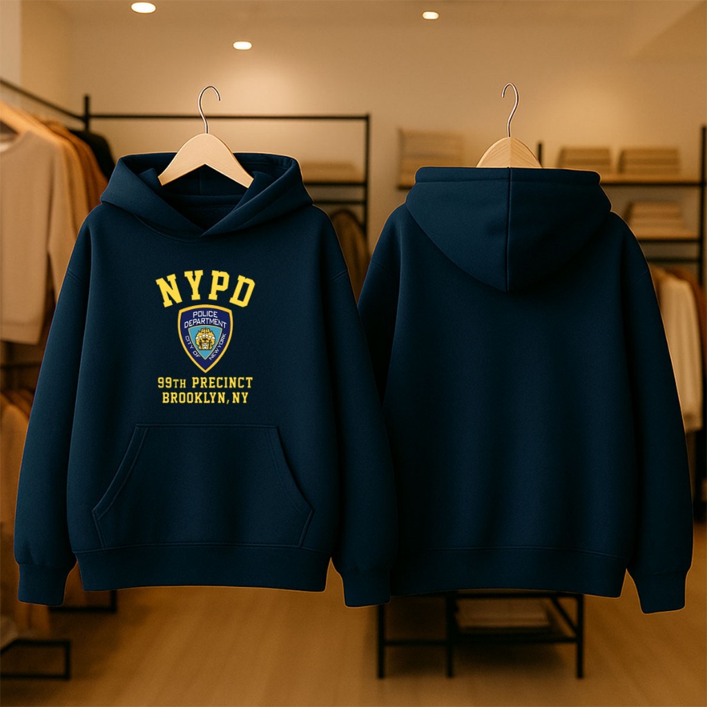 Moletom Blusa Capote C/ Capuz Jaqueta Unissex Algodão Canguru Brooklyn Nine Nine NYPD Série