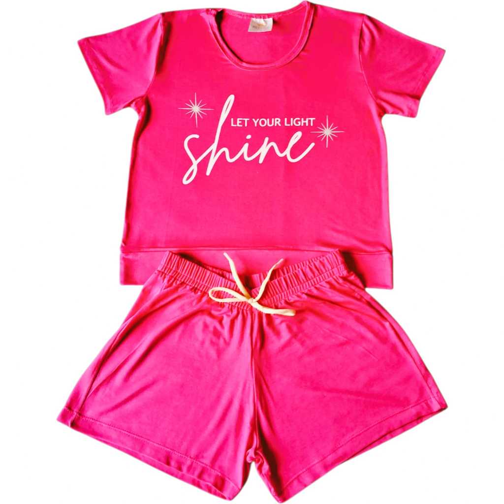 Conjunto Adulto Feminina Blusas e Bermudas Tam  M ao GG em Oferta na Shopee