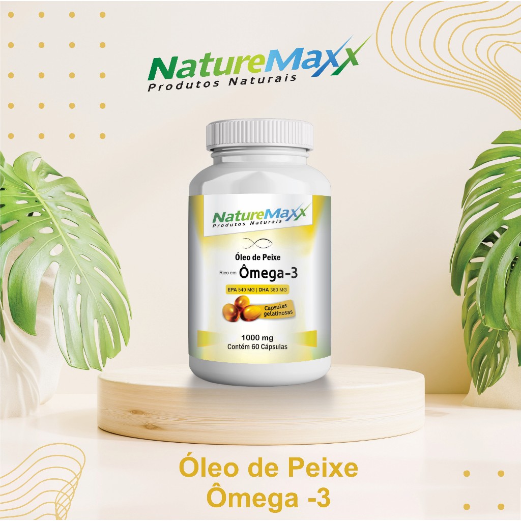 Óleo de Peixe Ômega-3 - EPA/DHA ÓleoCaps Softgel - 500 mg |  1000 mg  30 60 90 120 Cápsulas    natuverdemax