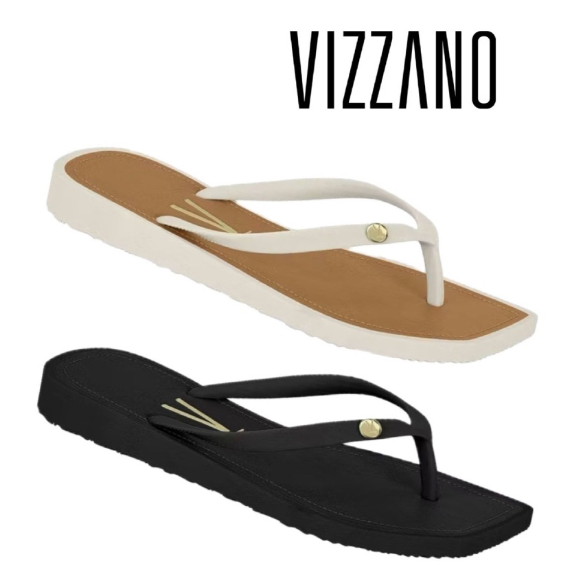 Chinelo Vizzano  6531.100 Sandália Rasteira Squere Slim Ponta Quadrada Confortável Original