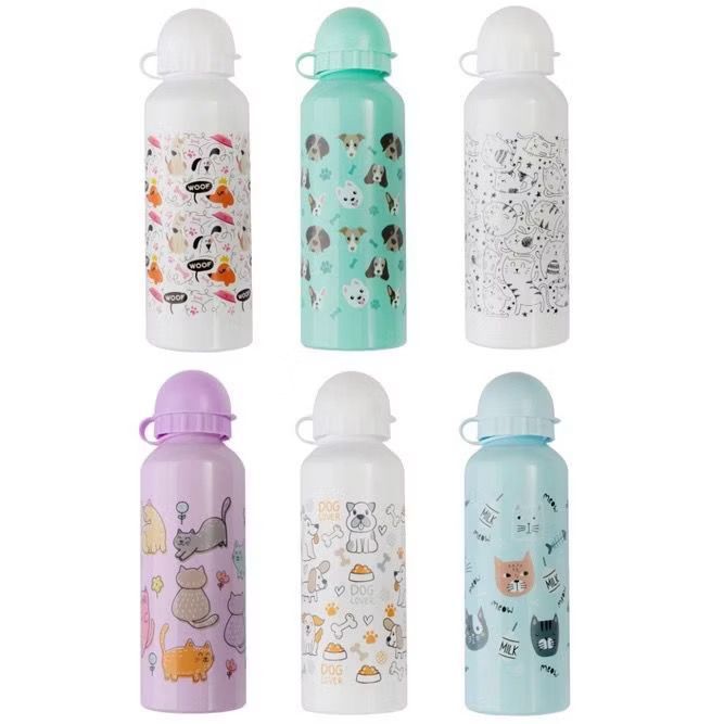 Garrafa Squeeze Água Alumínio 500ml Estampada De Pets Para Infantil Adulto-5060 em Oferta na Shopee