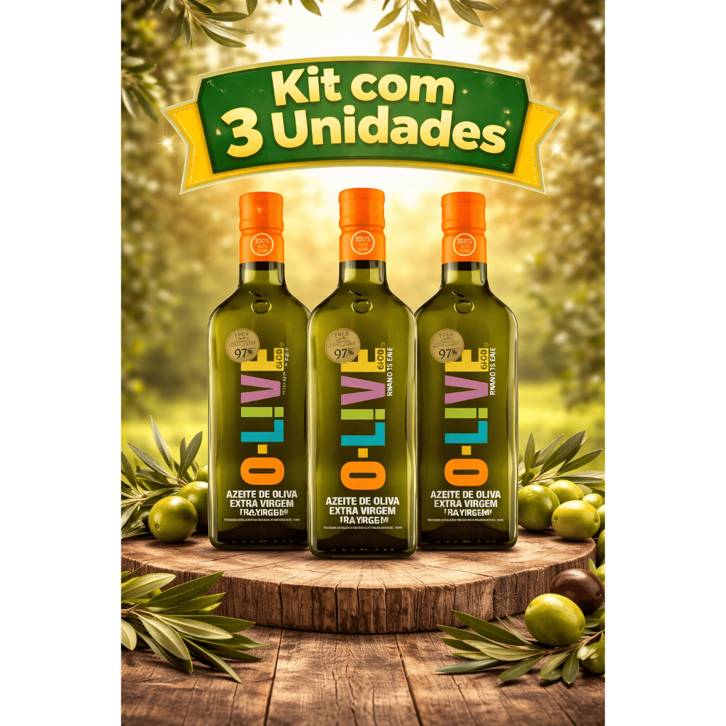 Kit 3 Azeite de Oliva Extra Virgem O-LIVE 450ml