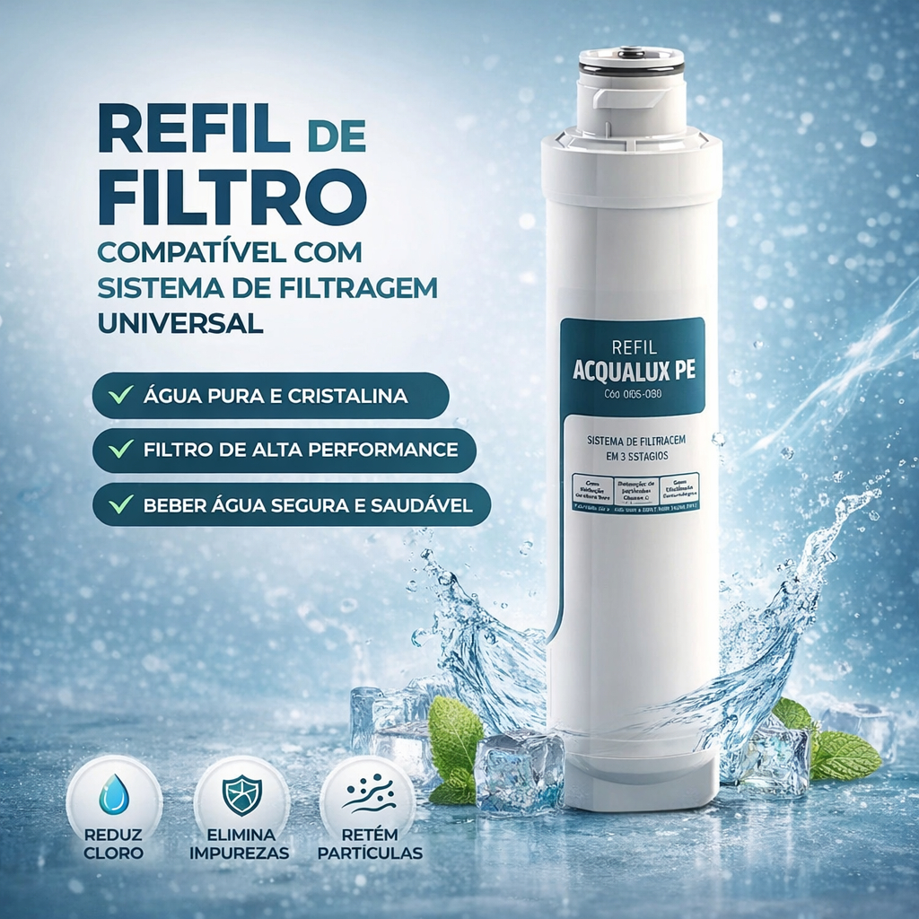 Refil Purificador PE Electrolux 10050051 Acquabios Filtração Tripla 3000L 6 Meses